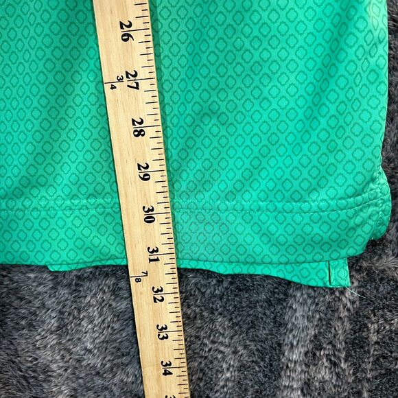 Foot Joy Polo Shirt Mens Large Green Geometric MicroPrint Plumas Pines Stretch - Picture 9 of 11